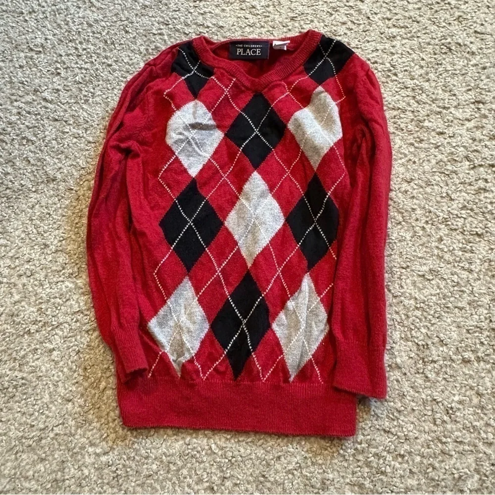 Size 5 Boys Sweatshirt Sweater Bundle Lot Oshkosh Argyle Red Tie Dye Blue